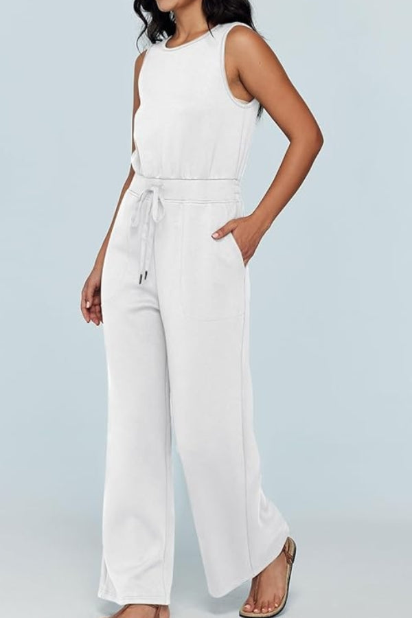 Sleeveless Wide Leg Pants Jumpsuit