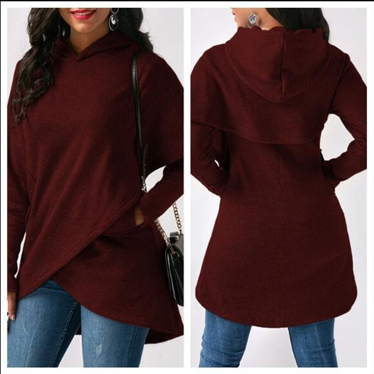 Hooded Long Sleeve Fashion Sweatshirt Top