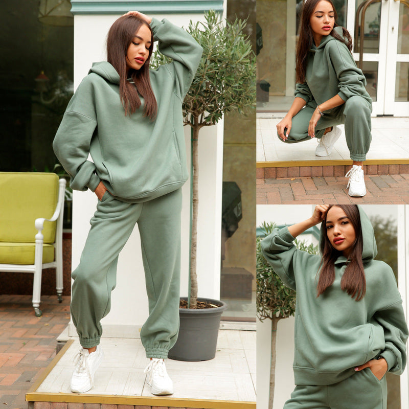 Hooded Sweatshirt Casual Two-Piece Set