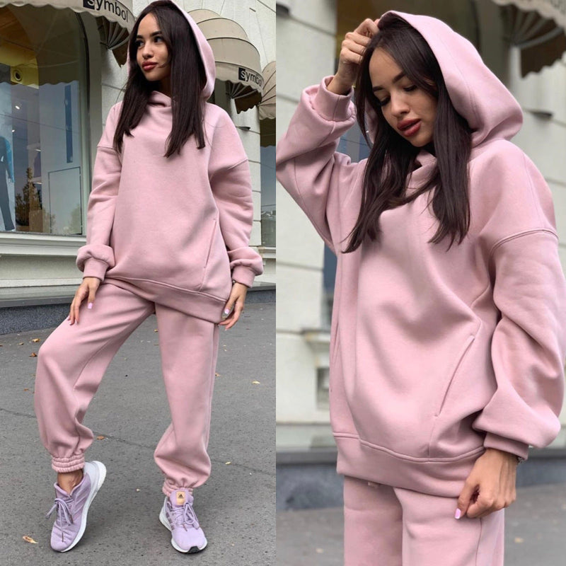Hooded Sweatshirt Casual Two-Piece Set