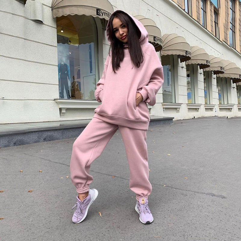 Hooded Sweatshirt Casual Two-Piece Set