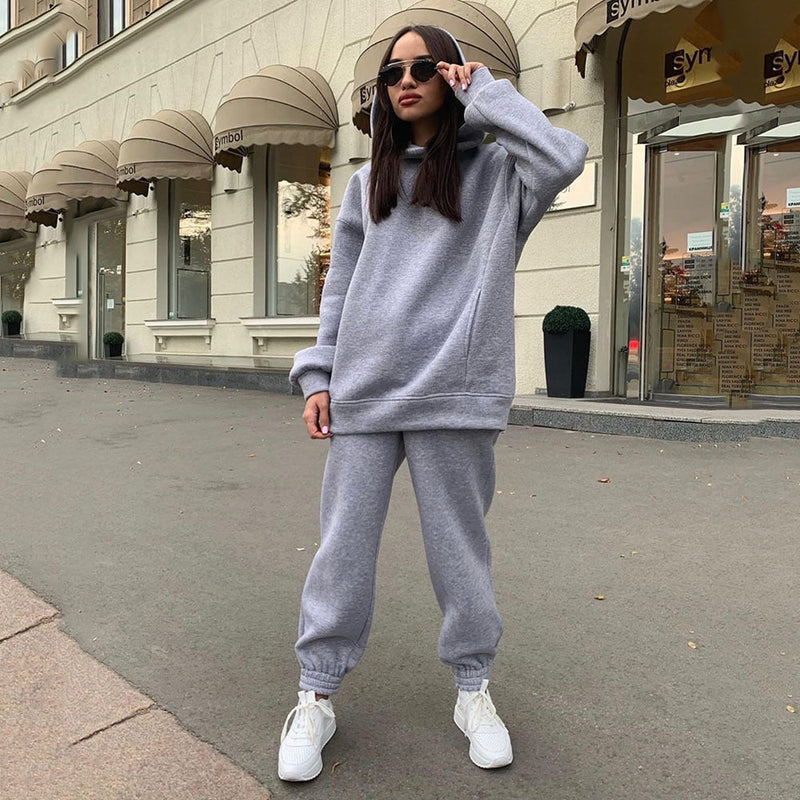 Hooded Sweatshirt Casual Two-Piece Set