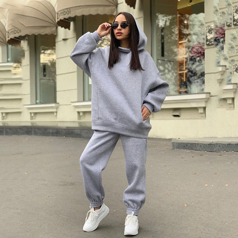 Hooded Sweatshirt Casual Two-Piece Set