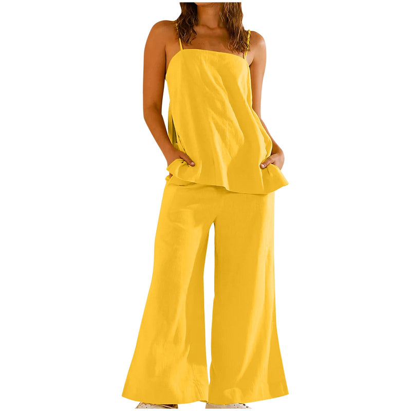 Hot-Selling Sleeveless Top and Long Pants Set