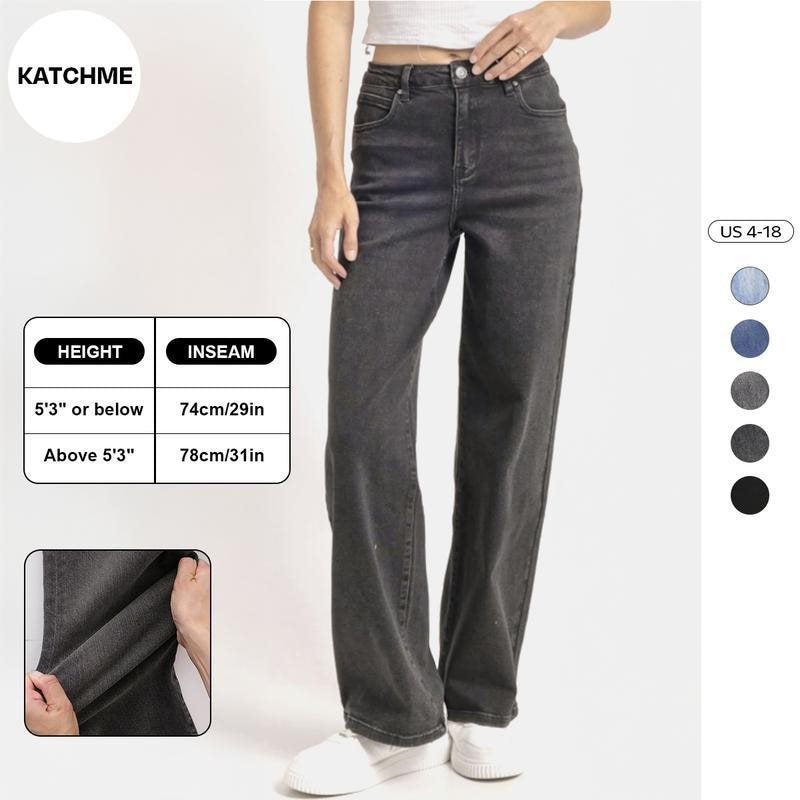 Casual Wide-leg High-waist Women&#39;s Jeans