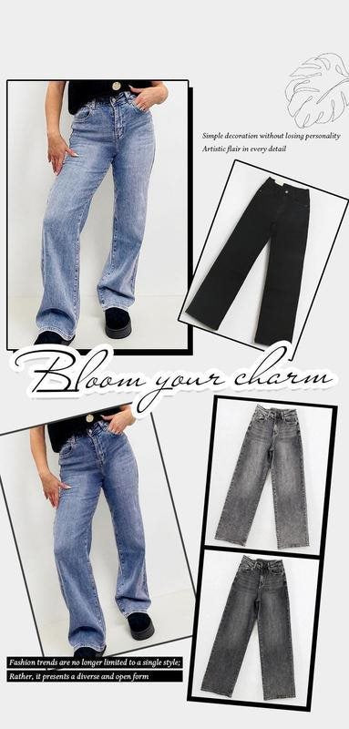 Casual Wide-leg High-waist Women&#39;s Jeans