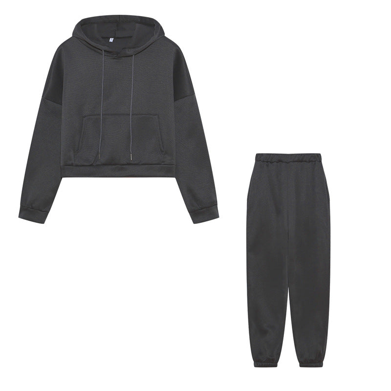 Loose Casual Hooded Sweatshirt Jacket Sports Suit