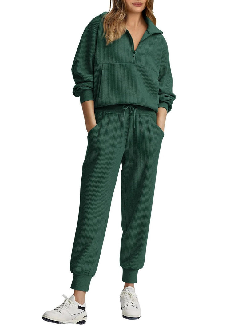 Unisex Half-Zip Pullover and Sweatpants Set
