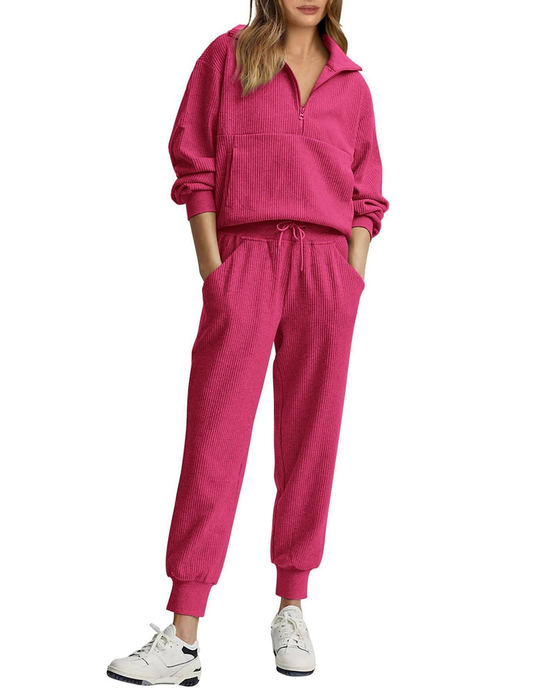 Unisex Half-Zip Pullover and Sweatpants Set