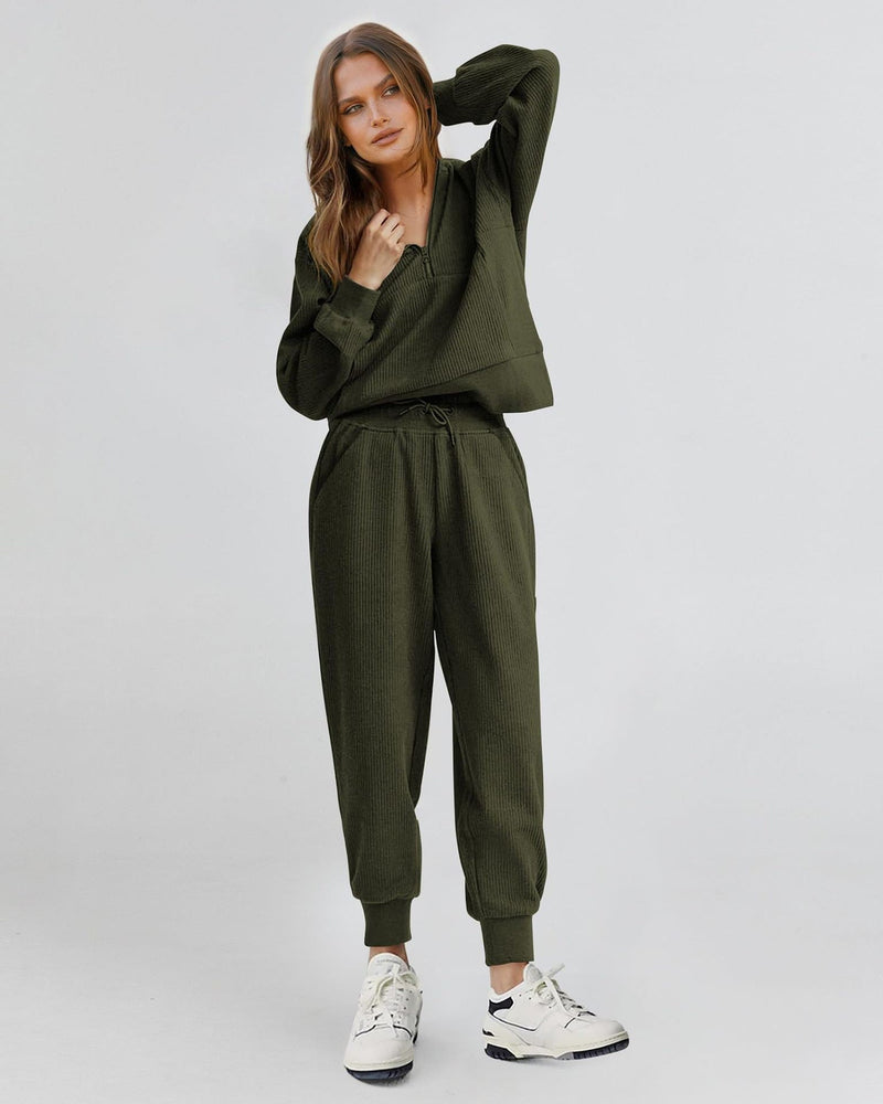 Unisex Half-Zip Pullover and Sweatpants Set