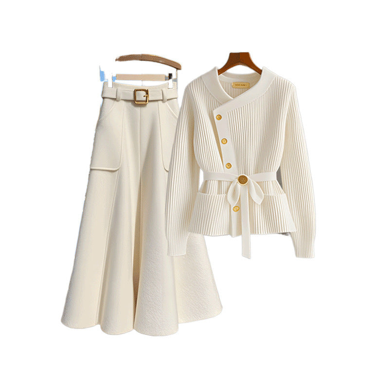 High-End Korean Versatile Top and Skirt Set