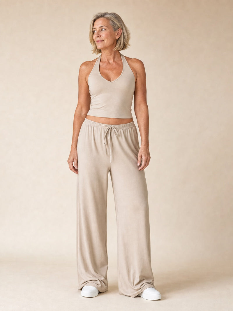Halter Palazzo Co-Ord Athleisure Set