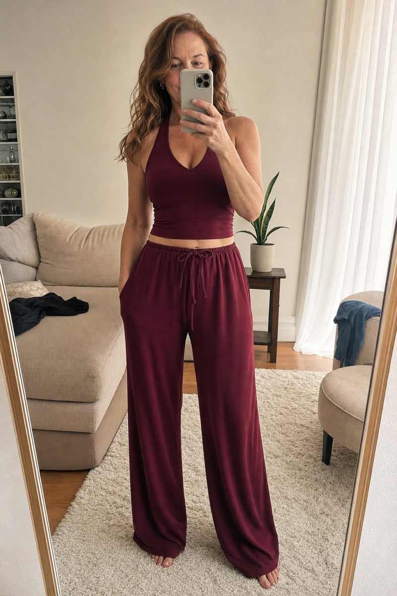 Halter Palazzo Co-Ord Athleisure Set