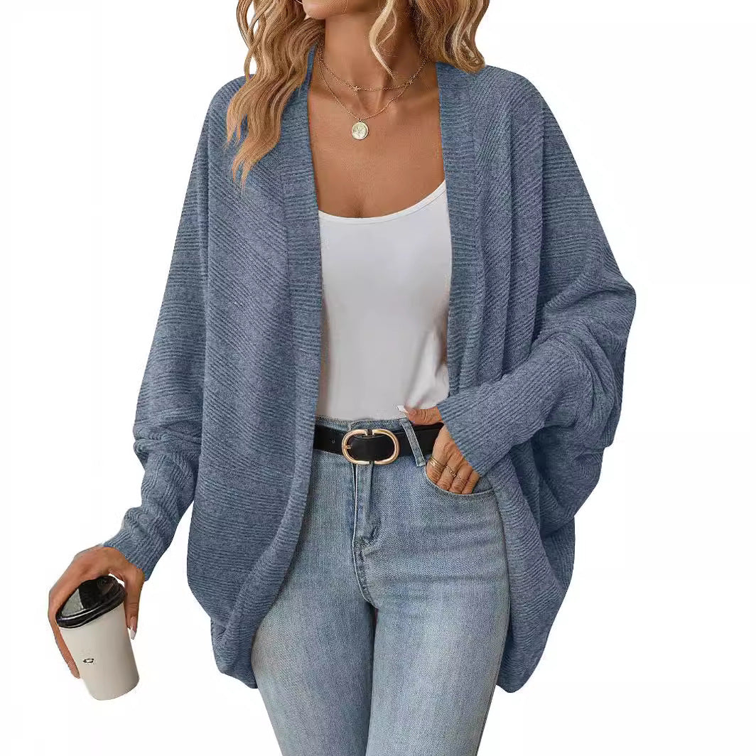 Loose Batwing Sleeve Knitted Cardigan