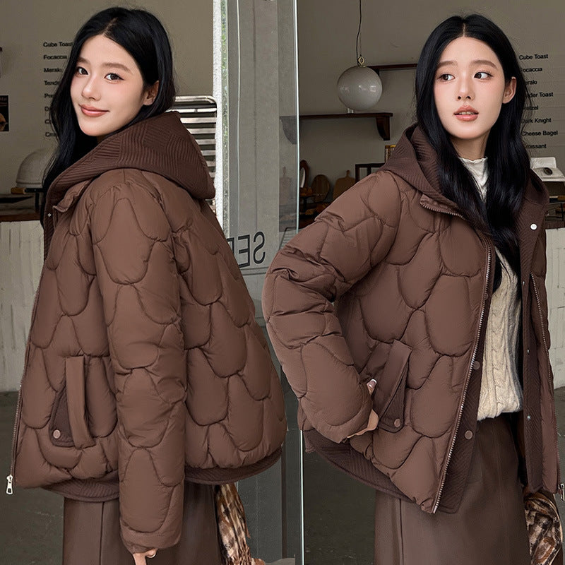 Korean-Style Hooded Thick Padded Jacket