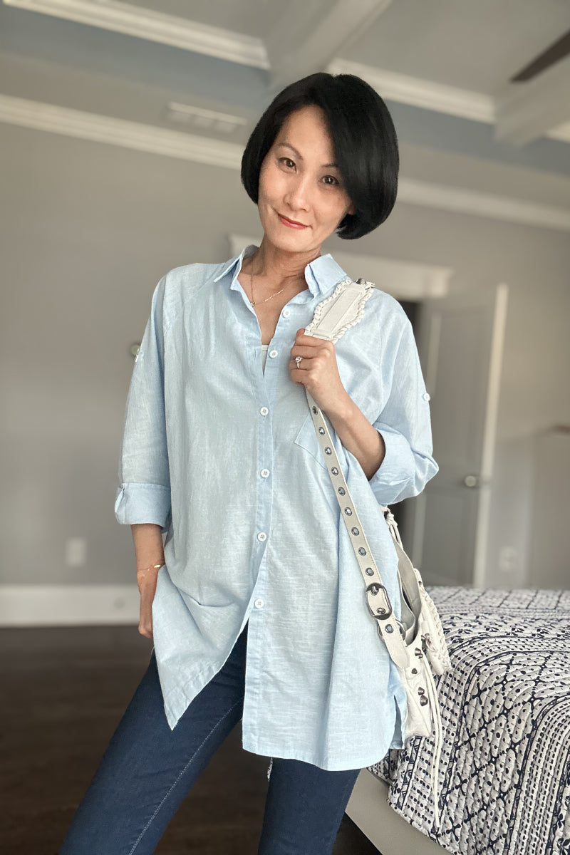 Oversized 100% Cotton Linen Shirt