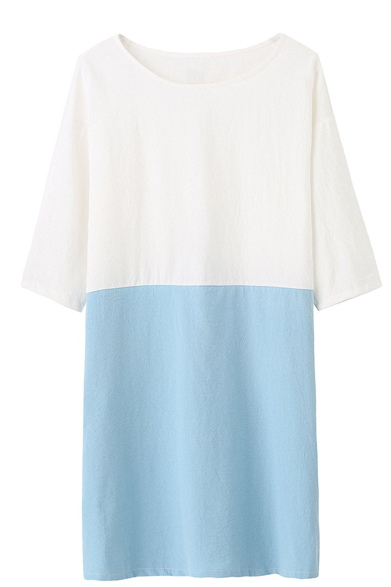 Colour Block Linen Dress