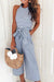 Tie Waist Striped Jumpsuit