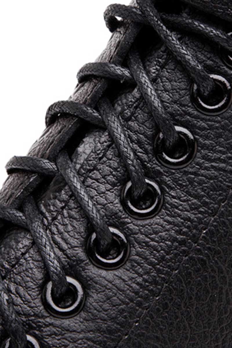 Chunky Lace Up Strapped Ankle Boots