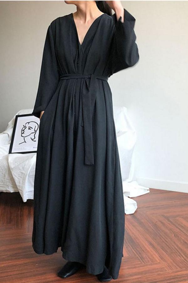 Kimono Style Long Sleeve Maxi Dress