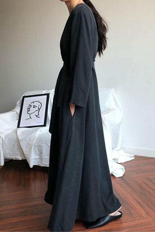 Kimono Style Long Sleeve Maxi Dress