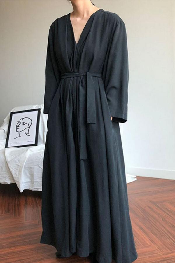 Kimono Style Long Sleeve Maxi Dress