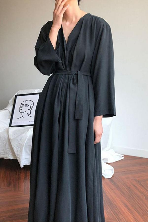 Kimono Style Long Sleeve Maxi Dress