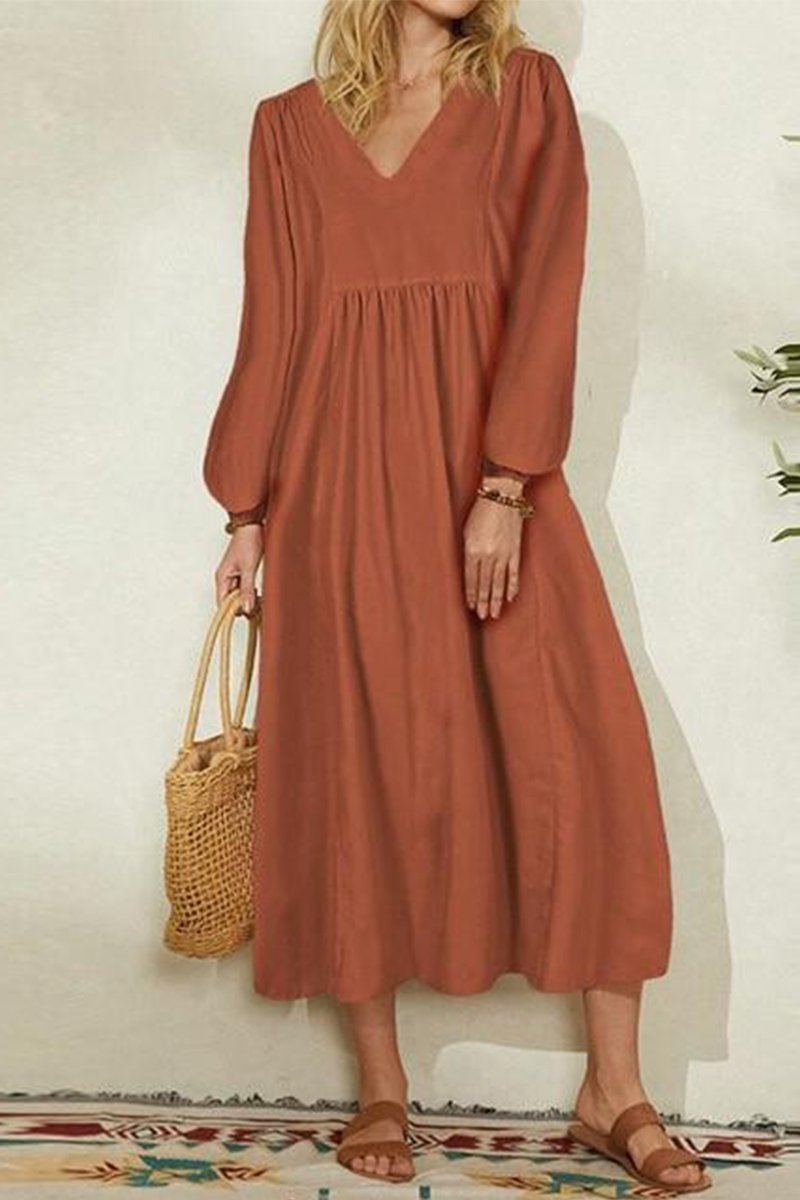 Midi Long Sleeve Spring Dress