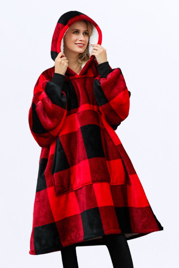 Snuggly Oversized Hooded Fleece Sweater