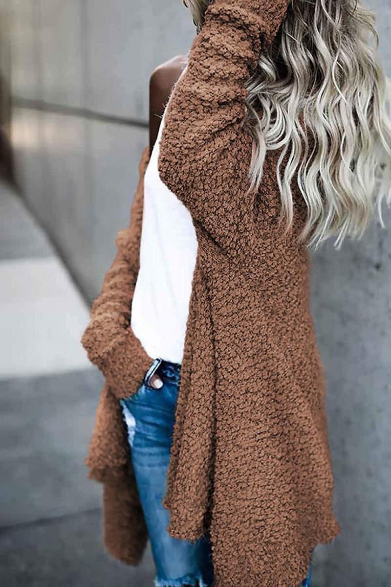 Solid Open Front Irregular Cardigan