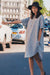 Striped Linen Blend Gauze Shirt Dress