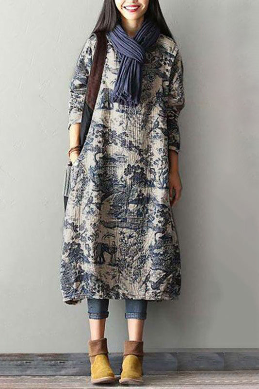 Japanese Porcelain Print Dress